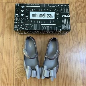 Mini Melissa Silver Glitter Mary Jane Shoes - 11.5